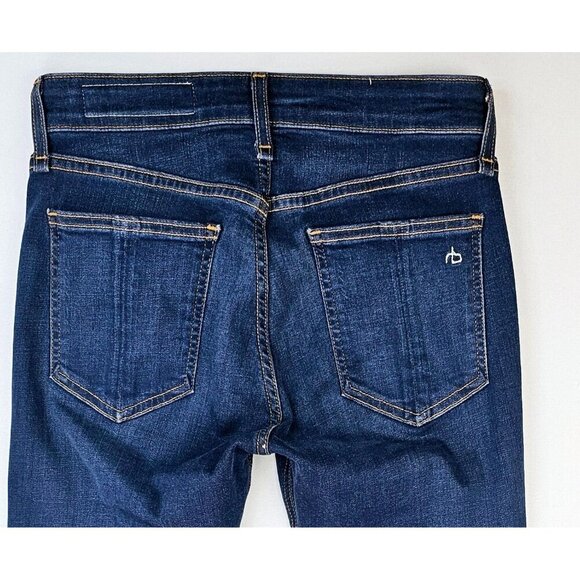 Rag Bone Size 24X25 Women Cate Mid Rise Ankle Skinny Blue Denim Carmen Jeans USA - Picture 10 of 14